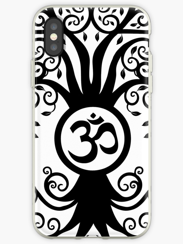 750x1000 Black Bodhi Tree With Om Symbol Iphone Cases Covers