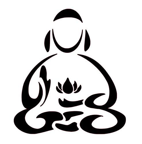 494x500 buddha vinyl decal, meditating buddha decal, custom