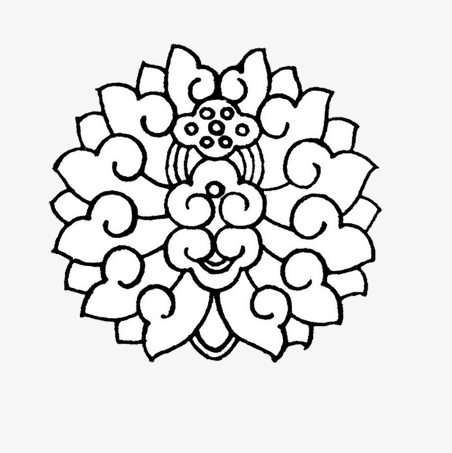 650x651 Black And White Buddhist Pattern, Line Drawing, Black And White