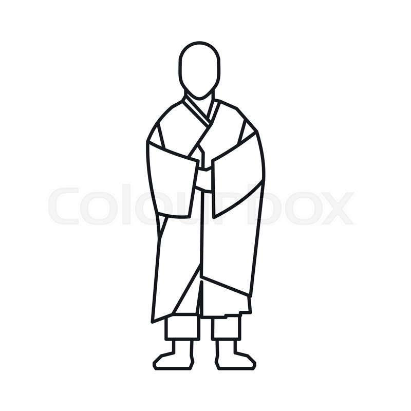 800x800 Buddhist Monk Icon In Outline Style Stock Vector Colourbox
