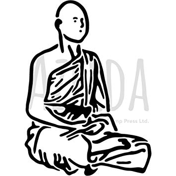 355x355 Azeeda 'buddhist Monk' Wall Stencil Template