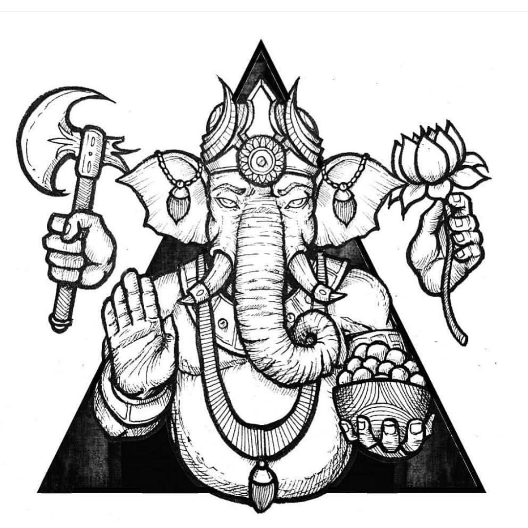 1080x1080 Image May Contain Drawing Hindu Gods In Ganesha