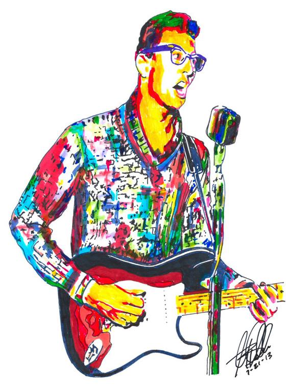 570x760 Buddy Holly Poster From Original Drawing X Etsy