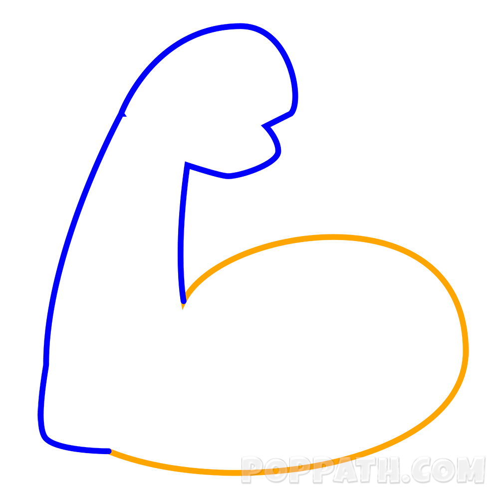 1000x1000 How To Draw A Biceps Emoji Pop Path