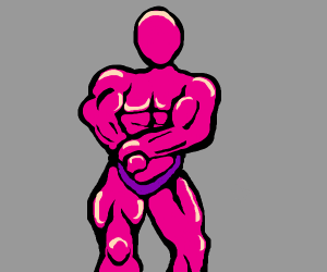 300x250 Pink Guy, But Hes Really Buff And Shiny