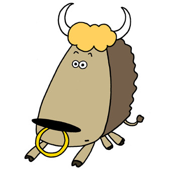 340x340 Buffalo Cartoon Character