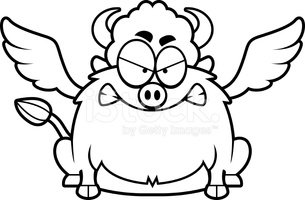 305x200 Angry Cartoon Buffalo Wings Stock Vectors