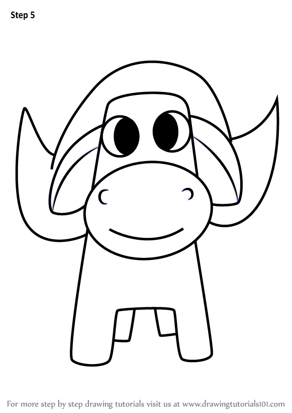 598x844 Learn How To Draw A Buffalo For Kids