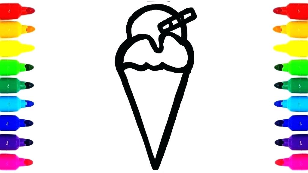 1024x576 How To Draw Ice Cream For Kids Ice Cream Sundae Coloring Sheet