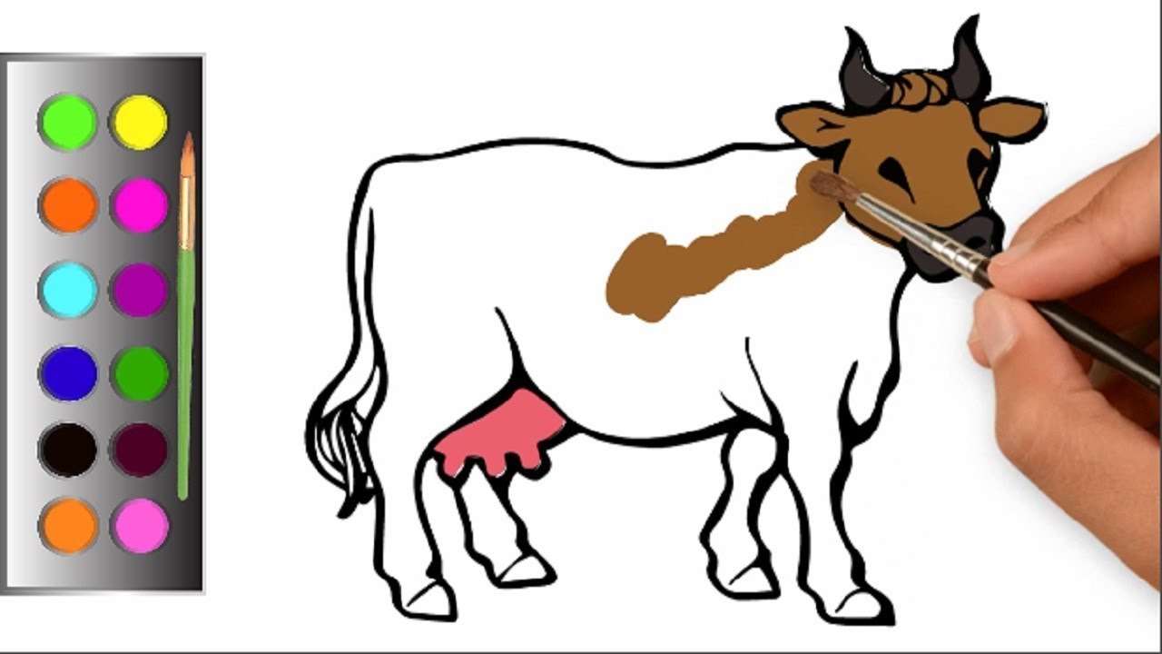 1280x720 How To Draw A Buffalo For Kids Learn Coloring For Baby