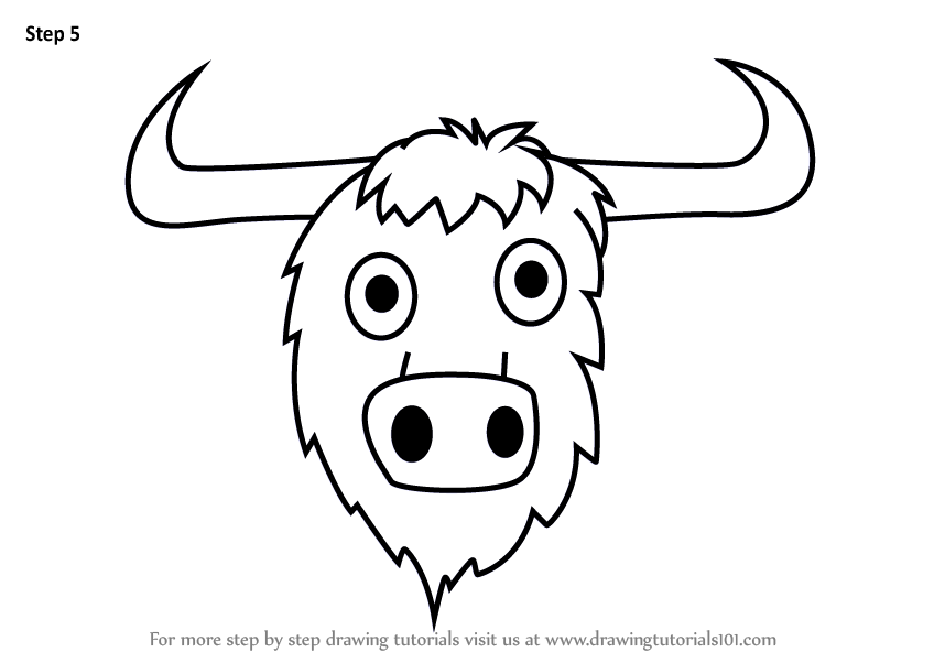 848x602 Learn How To Draw A Yak Face For Kids
