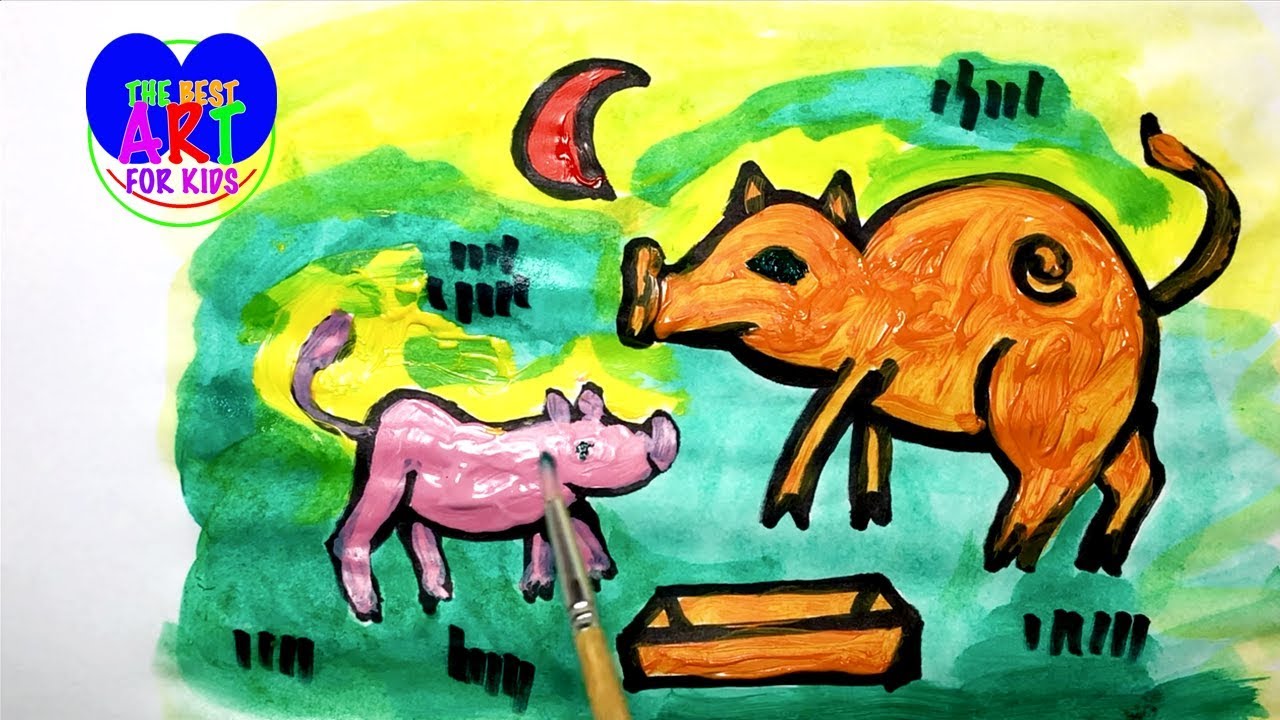 1280x720 Learn Drawing And Coloring Buffalo And Pigs The Best Art