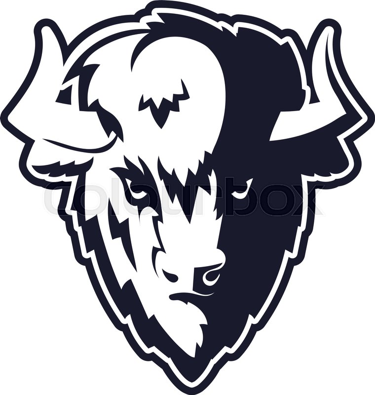 760x800 Buffalo Head Logo Mascot Emblem Stock Vector Colourbox