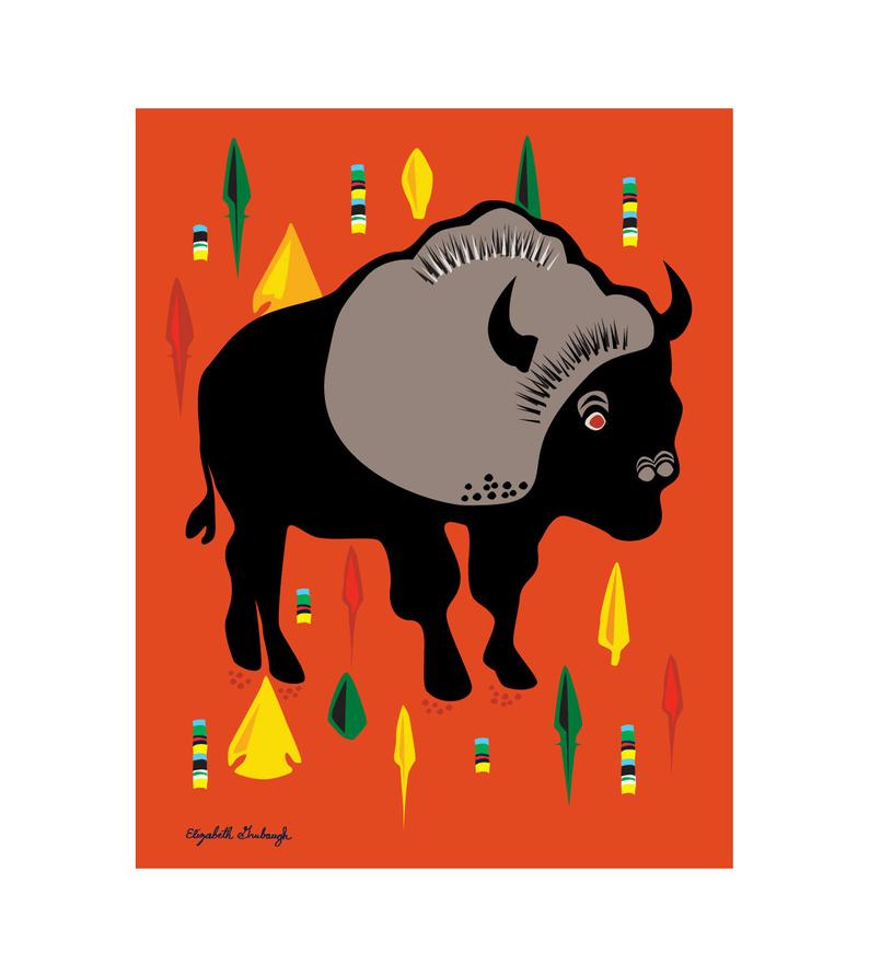794x893 Buffalo And Arrow Head Art Print X Drawing Etsy
