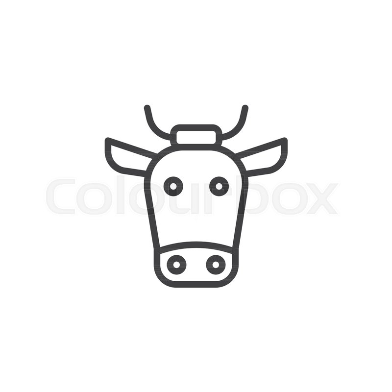800x800 Buffalo Head Line Icon, Outline Vector Stock Vector Colourbox
