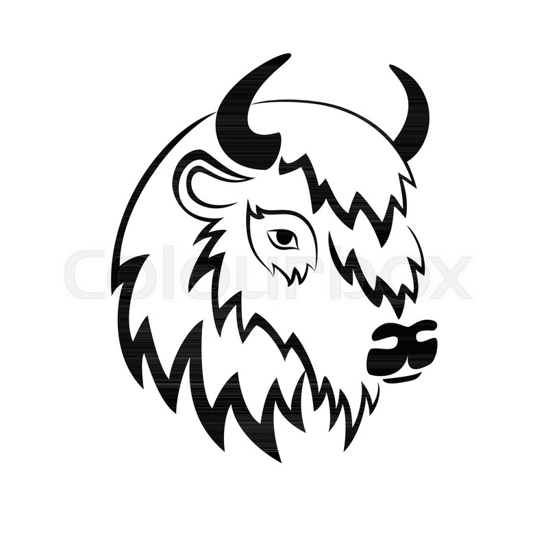 800x800 Stylized Head Of A Buffalo With The Stock Vector Colourbox