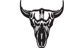 350x200 Buffalo Skull Decal
