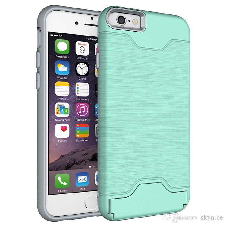 750x750 Luxury Pc + Tpu Buffer Frame Wire Drawing With Slot Slide Card