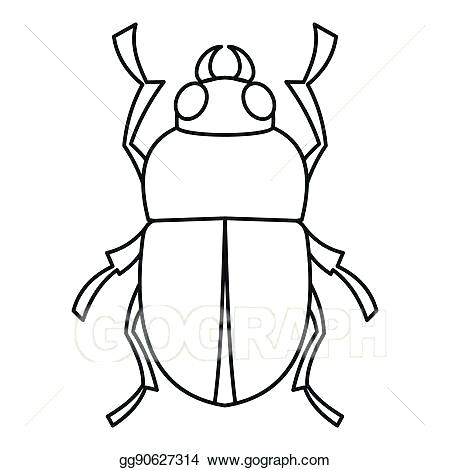 450x470 bug outline bug symbol with outline beetle stock illustration