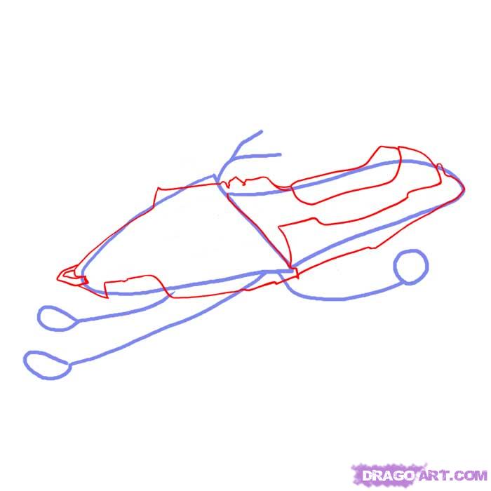 700x700 How To Draw The Snowmobile With A Pencil Step