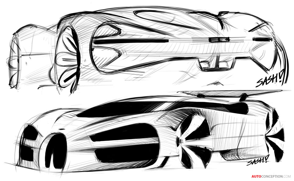 965x596 Bugatti Chiron Car Sketch