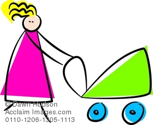 300x245 Clipart Image Of Simple Whimsical Drawing Of A Young Mother