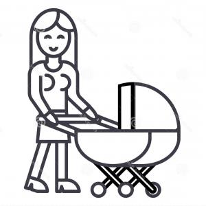 300x300 photostock vector baby buggy line icon outline vector sign linear