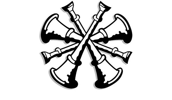 600x350 fireman rank bugle deputy chief shaped sticker