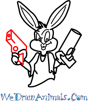 300x350 How To Draw Gangster Bugs Bunny From Looney Tunes