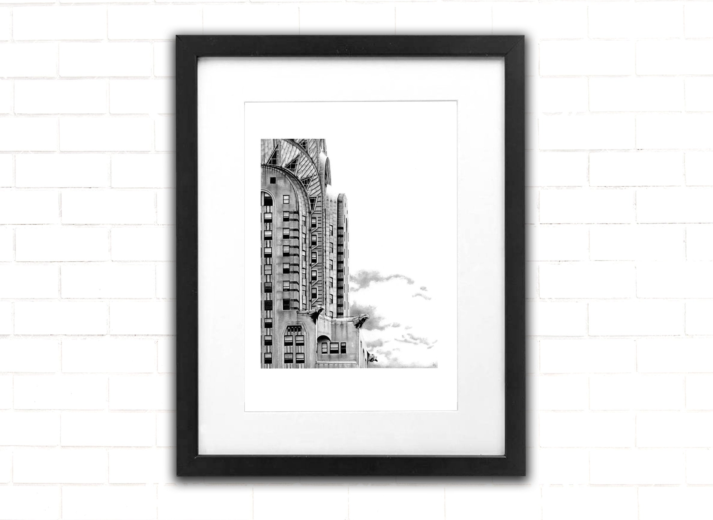 2375x1733 chrysler building art print architecture pencil drawing etsy