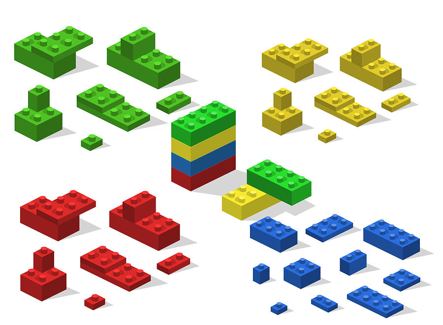 900x662 Isometric Vector Illustration Toy For Children Constructor