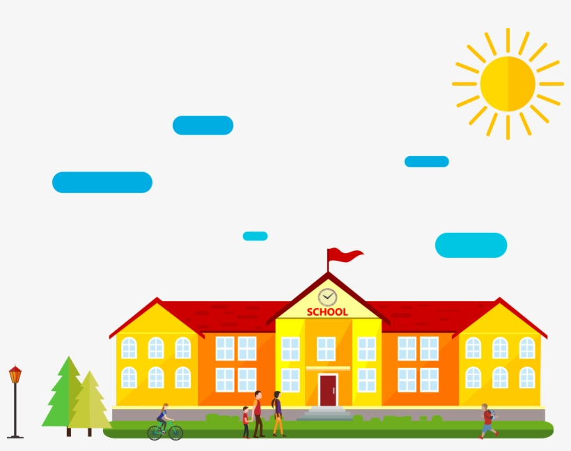 820x647 School Building Drawing At Getdrawings