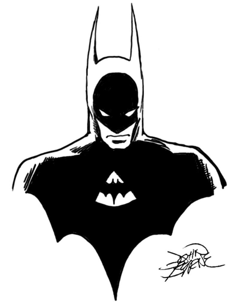 812x1024 Batman Drawing Step