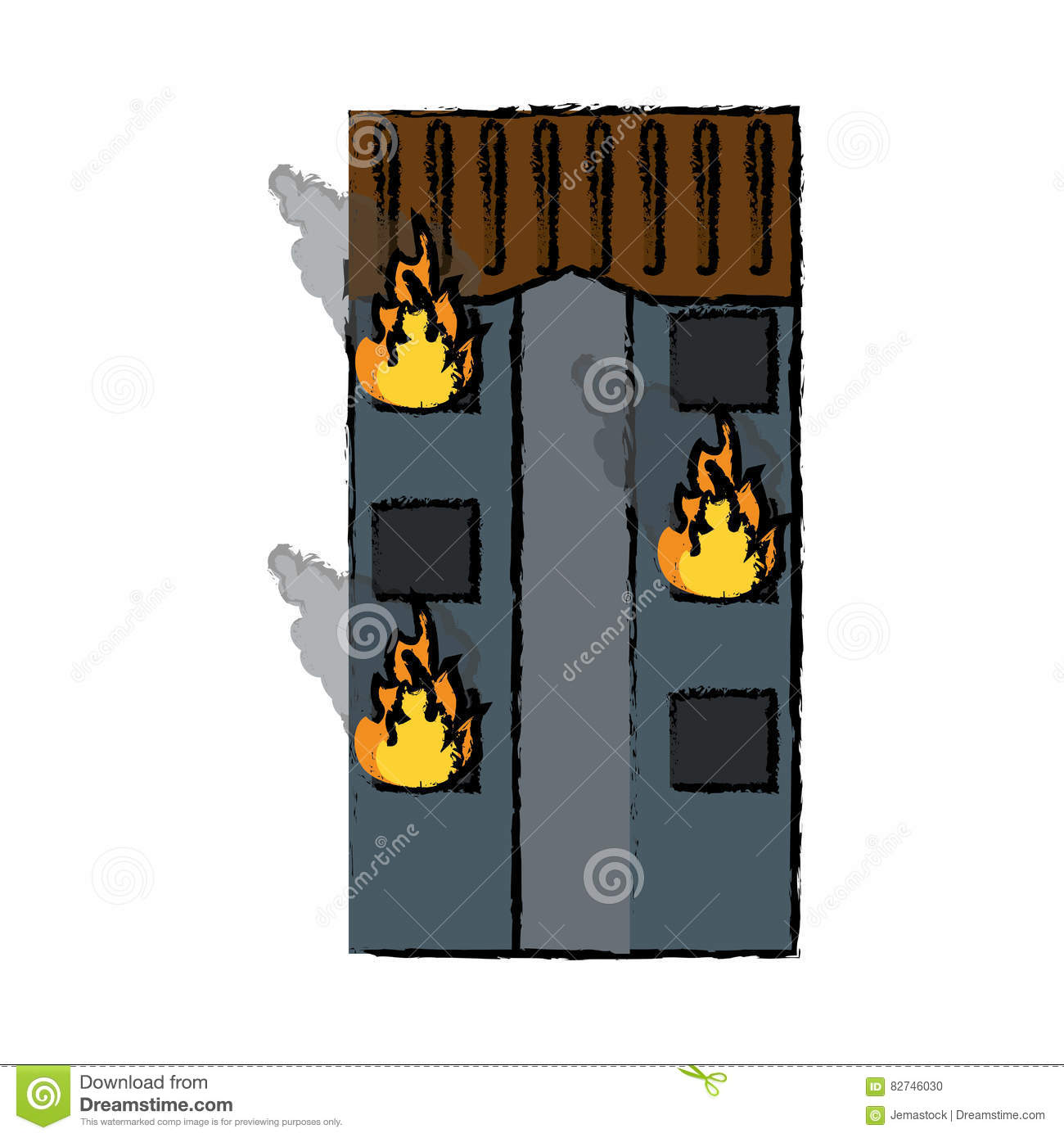 1300x1390 Huge Collection Of 'building On Fire Drawing' Download More Than