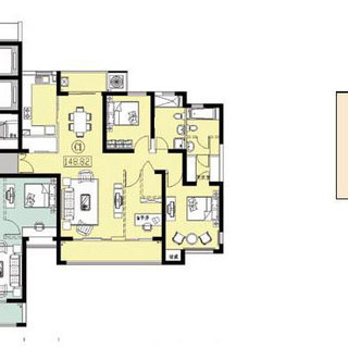 320x320 Eight Combined Apartment Building Floor Plan