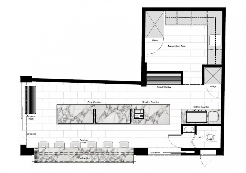 940x664 bakery floor plan sample floor, interior dwg kitchen elevation