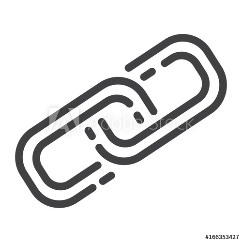 500x500 link building line icon, seo and development, chain sign vector