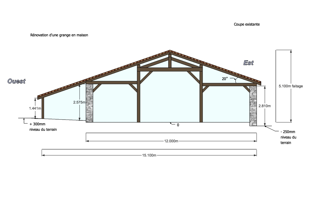 1024x687 Cross Section Drawing Existing Building Planning Permission France