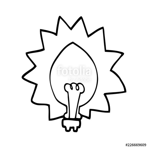 500x500 Line Drawing Cartoon Light Bulb Stock Image And Royalty Free
