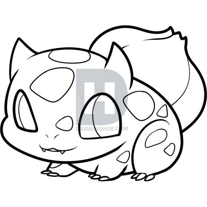 720x720 How To Draw Chibi Bulbasaur, Bulbasaur, Step