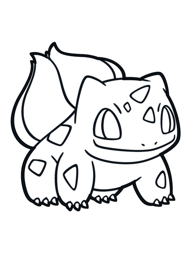 752x1063 Bulbasaur Lineart Drawn For Free Download