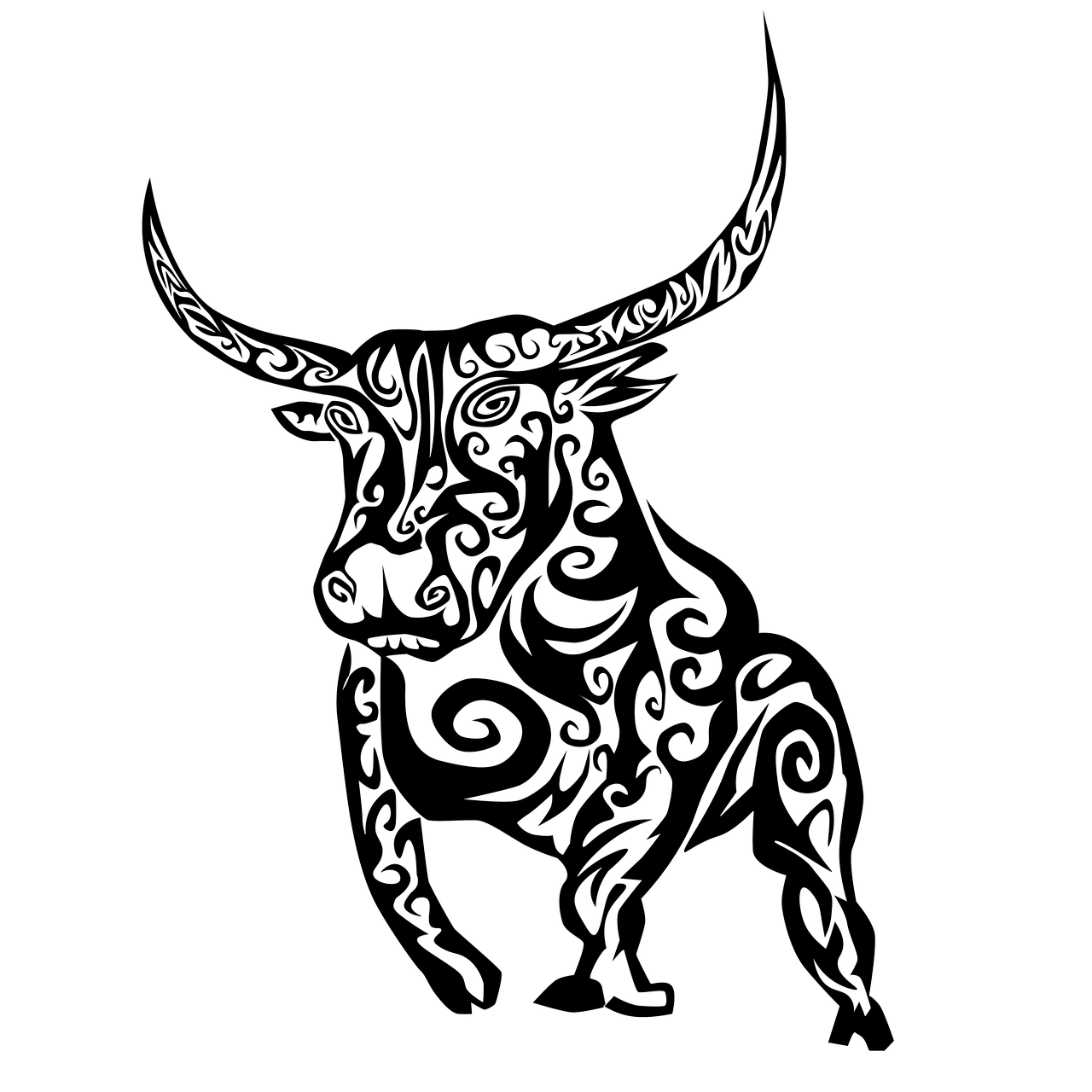1280x1280 Collection Of Free Bull Drawing Abstract Download On Ui Ex