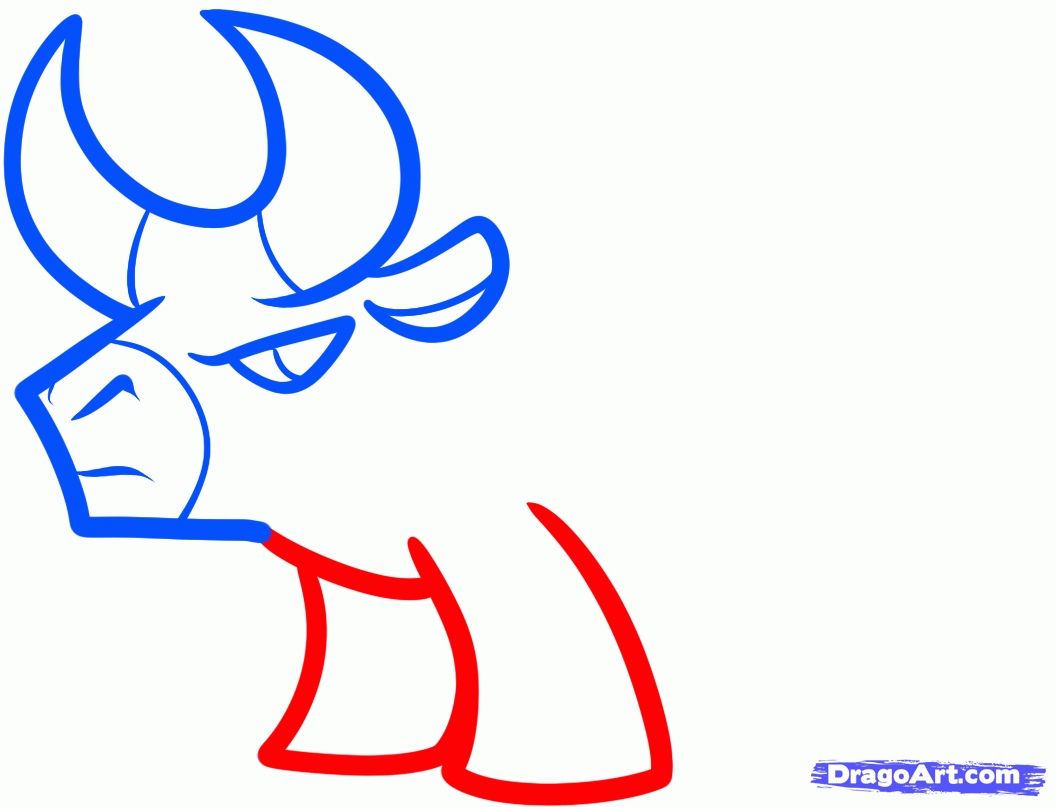 1056x807 How To Draw A Bull For Kids, Step