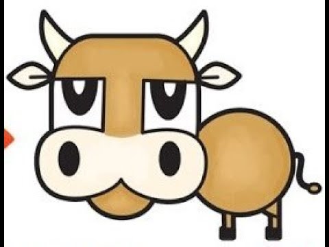 480x360 How To Draw A Cartoon Bull Cow From Numbers