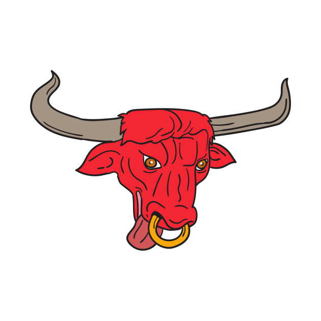 630x630 Texas Longhorn Red Bull Drawing