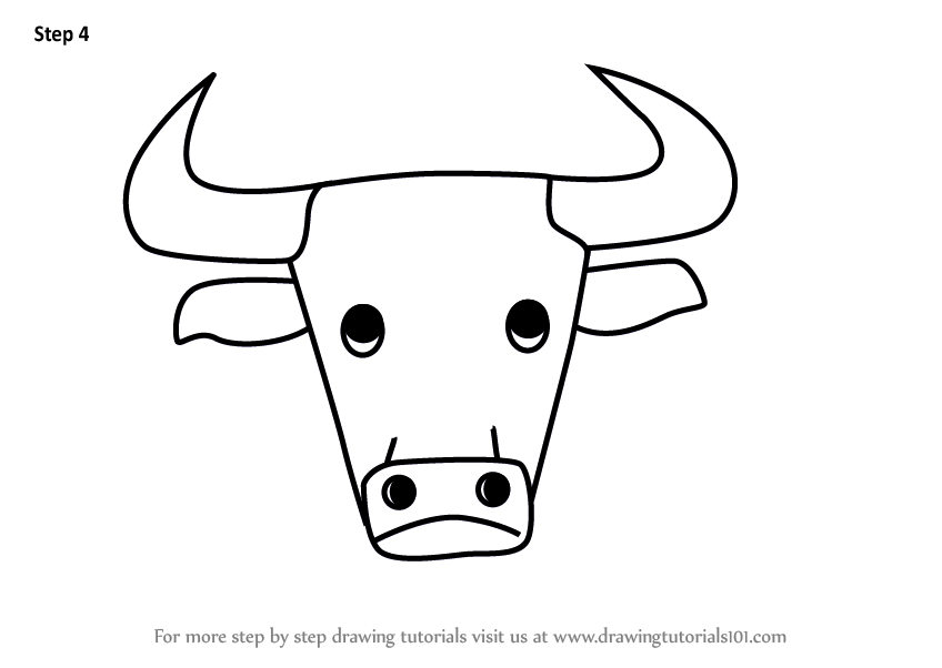 848x602 Learn How To Draw A Bull Face For Kids