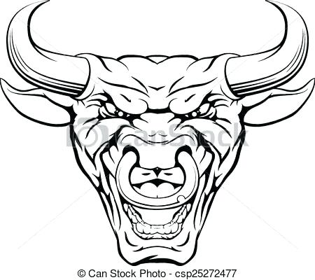 450x400 Bull Face Drawing