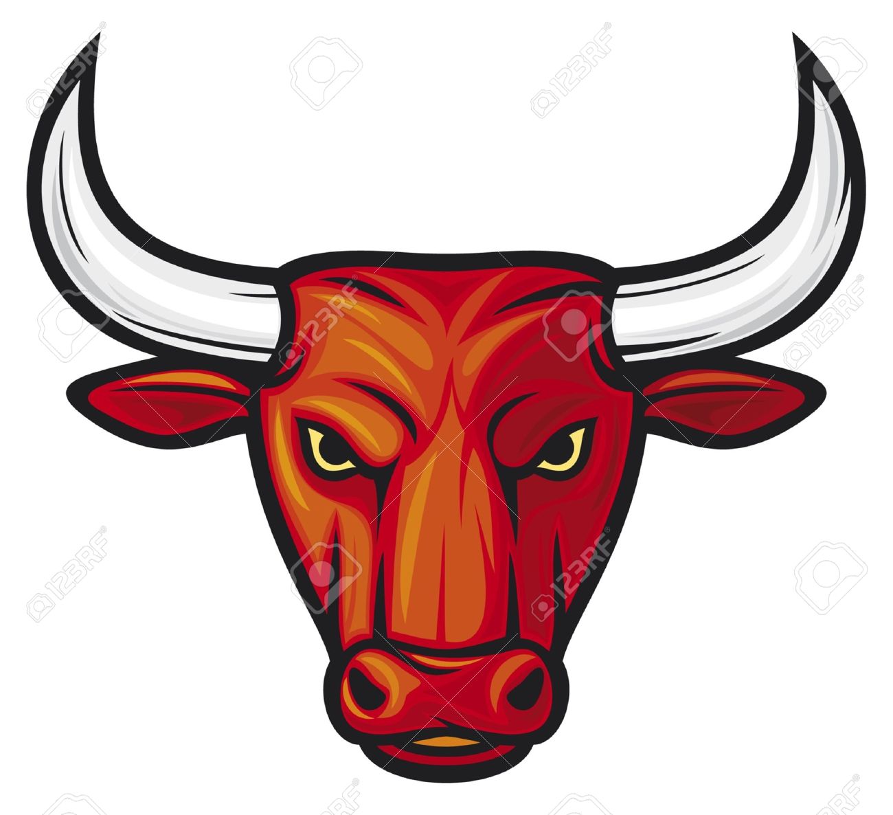 1300x1186 Red Bull Clipart Ox Face