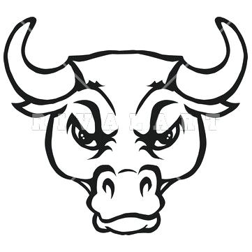 361x361 Bull Face Drawing