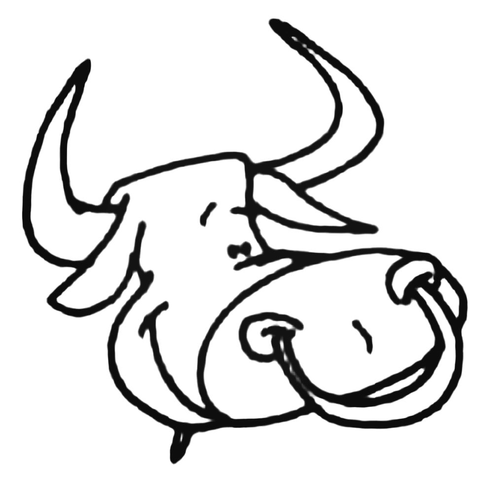 1000x1000 Adorable Bull Head Decal Sticker
